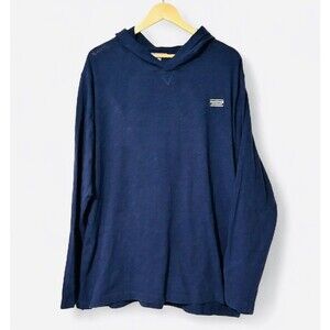 Fish Hippie Shirt Mens XXL Blue long Sleeve Fishing Cotten Hoodie Tee